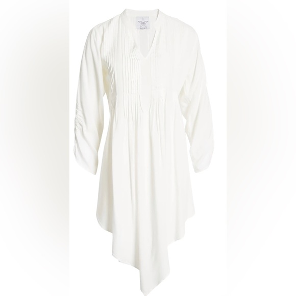 Area Stars Handkerchief Hem White long sleeve mini Dress size small NWT - Picture 5 of 10